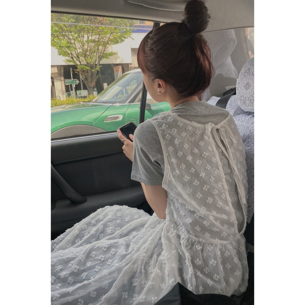 레이스롱원피스 속치마 레이어드원피스 비치룩 코디하기좋은 캐주얼룩 JIKTEM BW4032310