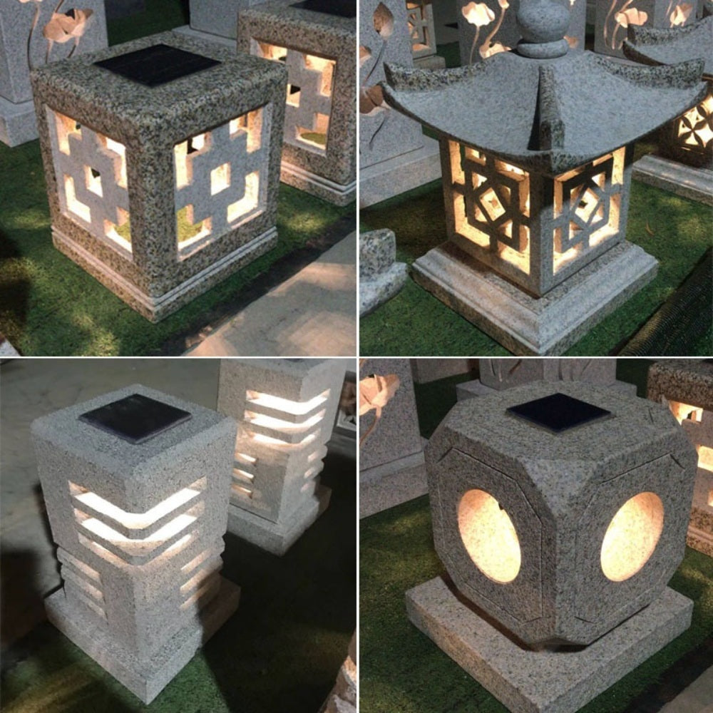 마당 현무암 테라스 꾸미기 조형물 정원조명 태양열 램프 JIKTEM WX4032310