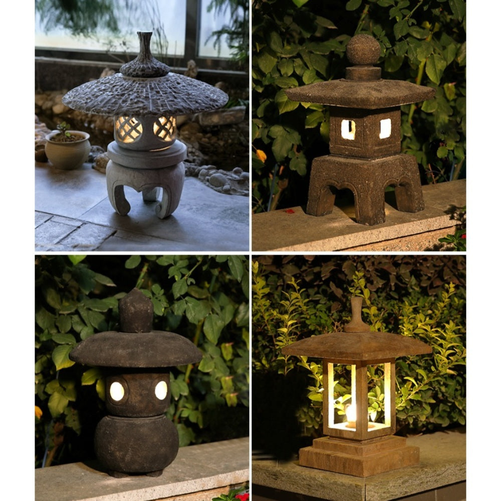 마당 테라스 꾸미기 석등 현무암 태양열 조형물 정원 장식 JIKTEM WX4032309