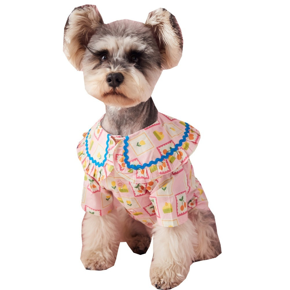 강아지옷 여름 셔츠 남방 플라워 빅리본 외출복 반려견 JIKTEM BW4032413