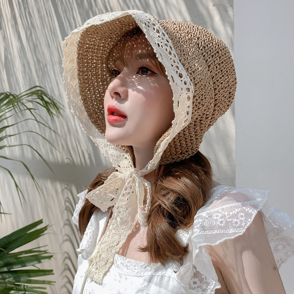 여성 여름모자 벙거지 패션 통기성 비치 모자 스트랩 JIKTEM BW4050717
