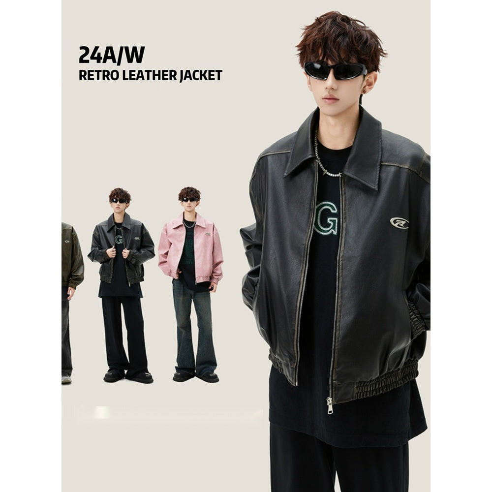 남자 바이커 자켓 오버핏 점퍼 집업 JIKTEM BD4090909