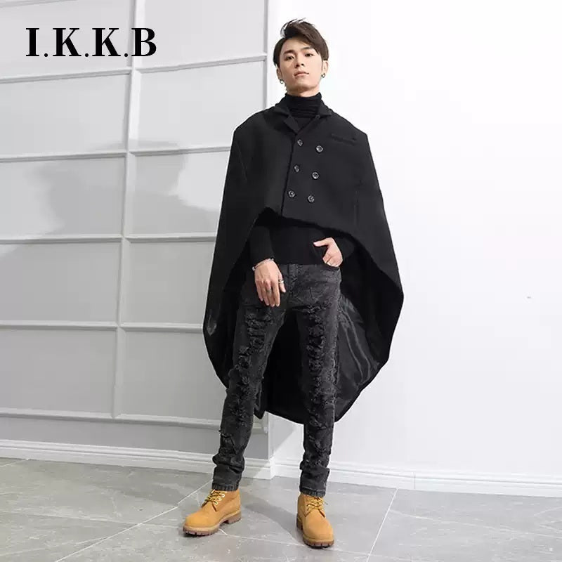 남성 망토 케이프 코트 더블 판초 패션 JIKTEM BD4112505