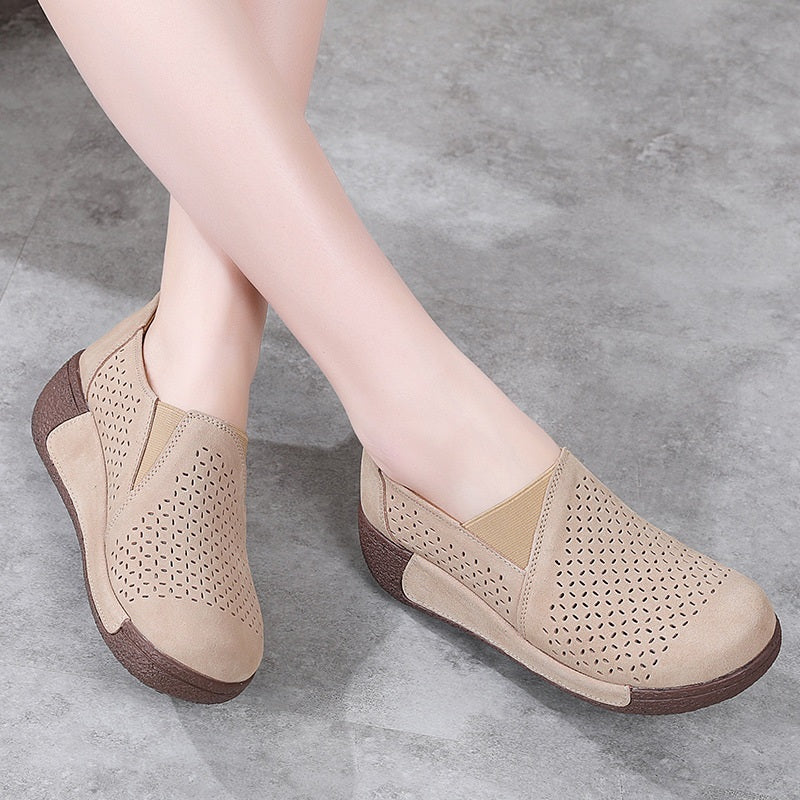 여성키높이로퍼 5CM 펀칭 시원한 통굽 단화 워킹화 JIKTEM BJ5021908