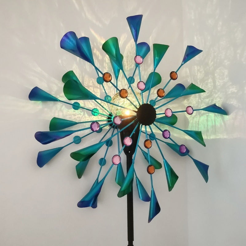 철제 바람개비 태양광전등 철제모빌 조형물 정원꾸미기 JIKTEM WW5032109