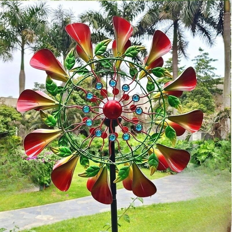 철제 나팔꽃 태양광전등 조형물 풍차 정원테코 정원꾸미기 JIKTEM WW5032112