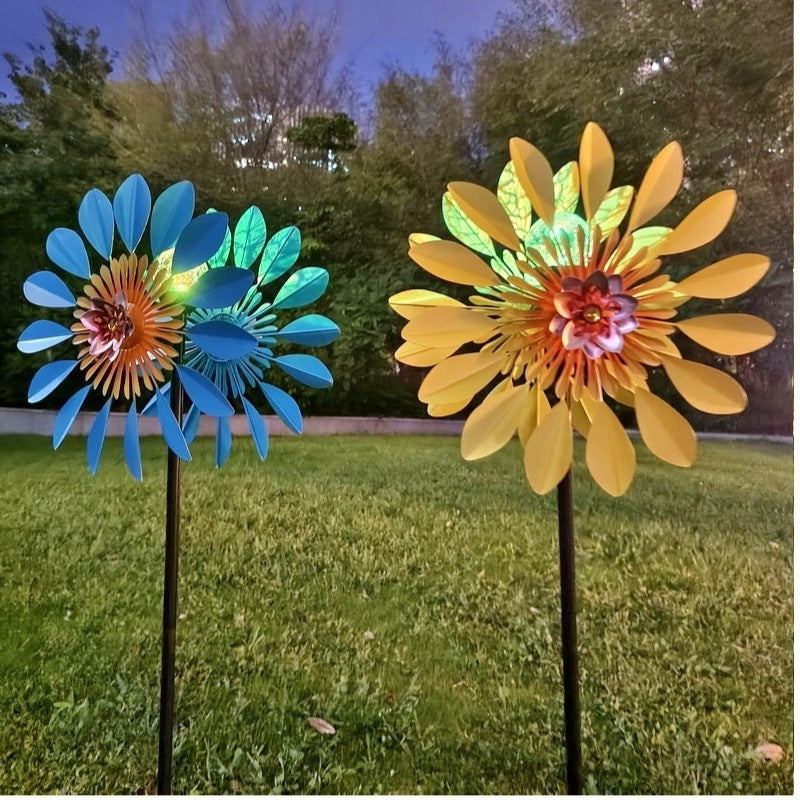 태양광정원등 철제바람개비 홈가드닝 양면 풍차 마당꾸미기 JIKTEM WW5032623