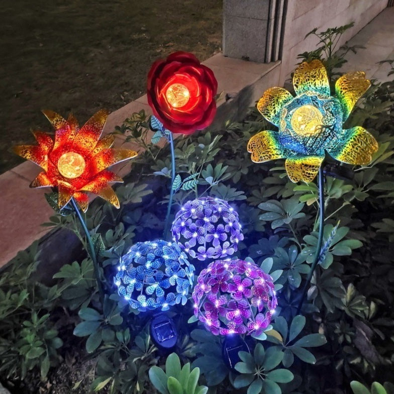 태양열전등 철제 플라워 공예품 정원데코 정원등 JIKTEM WW5033109