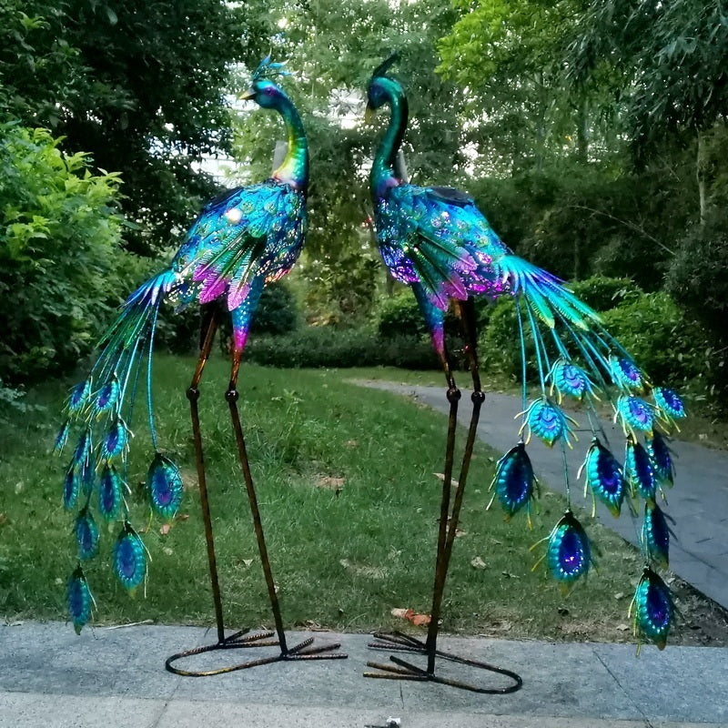 태양열 정원등 철제 공작새 정원데코 철제 공예품 JIKTEM WW5033105