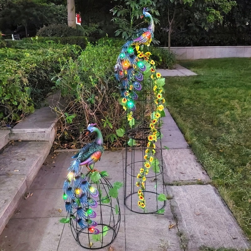 태양열 정원등 철제 공예품 공작새 화분 넝쿨 지지대 정원데코 JIKTEM WW5033112