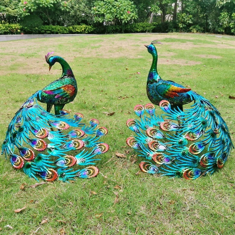 철제 공예품 큰꼬리 공작새 공원 화단 꾸미기 JIKTEM WW5033110