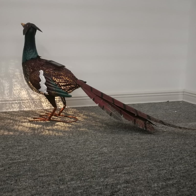 태양열 정원등 철제 조경물 꿩 실외 인테리어 가든 철제 소품 JIKTEM WW5041105