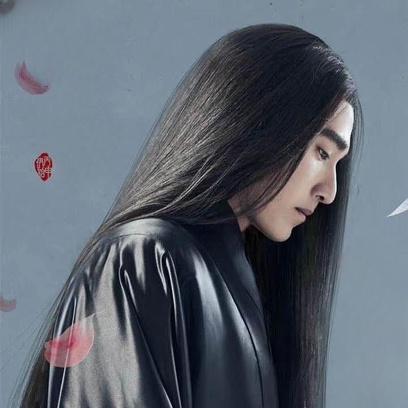사극 분장 가발 검객 장발 호위 무사 은발 백발 블랙 긴머리 코스프레 소품 JIKTEM BW5071911