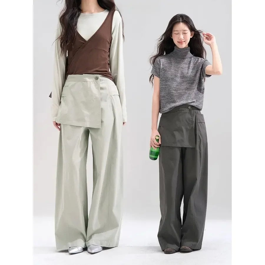 랩치마바지 와이드 스커트팬츠 캐주얼룩 트임 스커트 JIKTEM WW5082807