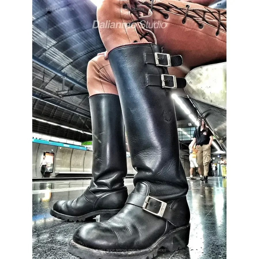 남자 롱부츠 버클장식 발편한 라이딩 워커화 JIKTEM WW5111502