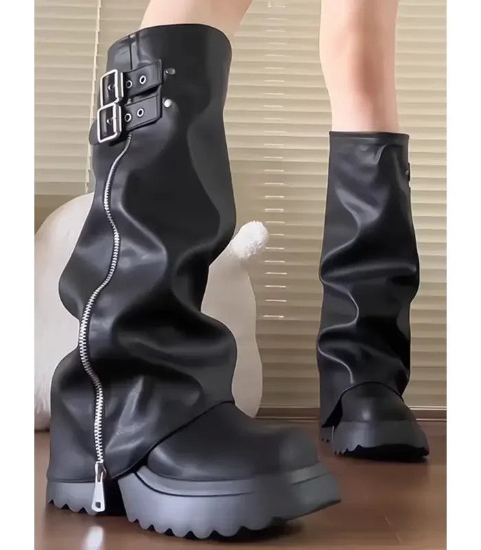 여성 롱부츠 8cm 패션 카우보이 웨스턴 부츠 JIKTEM WW5112009