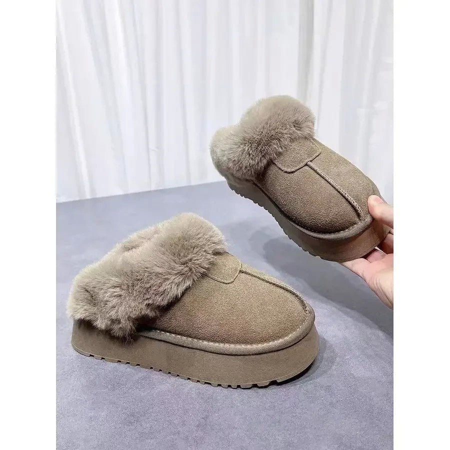 키높이 털 슬리퍼 5cm 뮬 샌들 앞막힘 퍼 실내화 JIKTEM WW5112222
