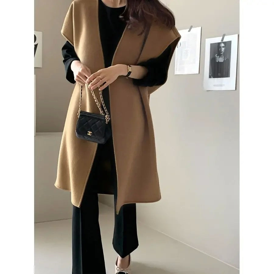 모직 코트 롱 가디건 조끼 민소매 아우터 자켓 JIKTEM WW5112407