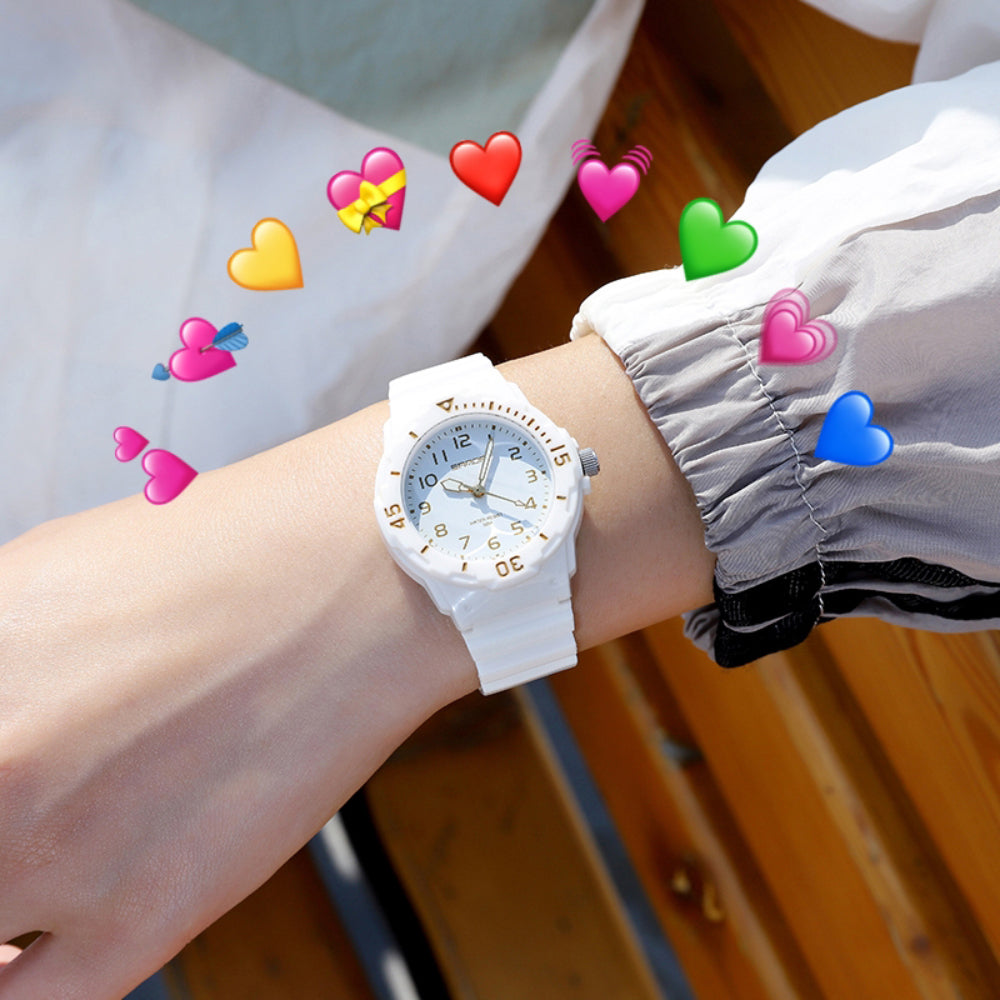 Y101106 여학생 큰숫자 아날로그 손목시계 수능시계