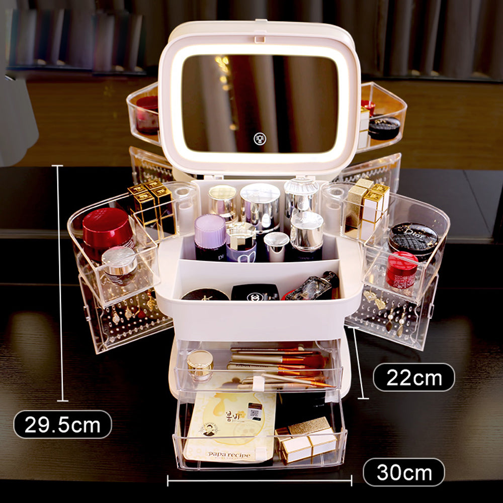 Q1012701 럭셔리 화장품 수납박스 정리함 뚜껑잇는 진열대 메이크업 보관함