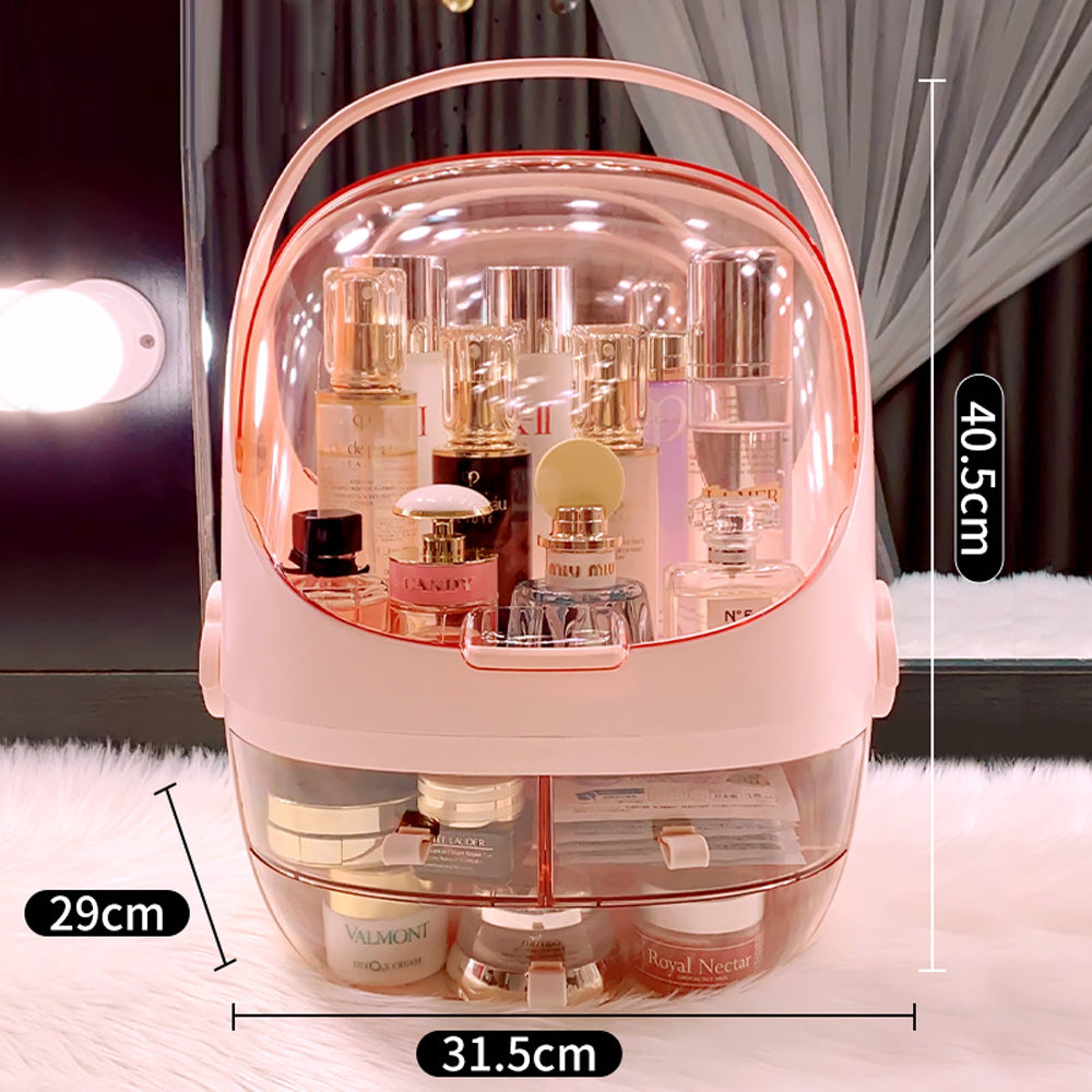Q1012709 3단 화장품 정리함 수납함 악세사리 보관 미닫이 투명 뚜겅