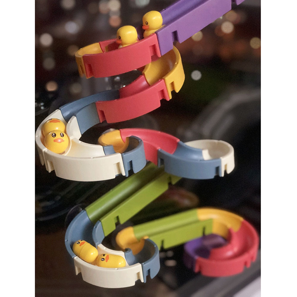 Q1033112 목욕놀이 완구 빨판식 레일카 내맘대로 조립 34PCS
