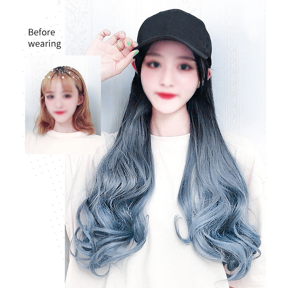 AW 0723H09 모자가발 롱웨이브 염색 히피펌