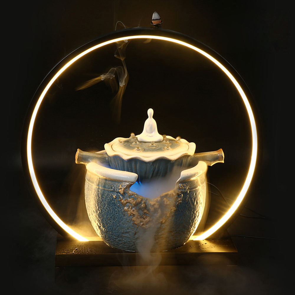 인센스홀더 LED무드등 앤티크 향로 세라믹 향초 트레이 냄새제거 Q1091736