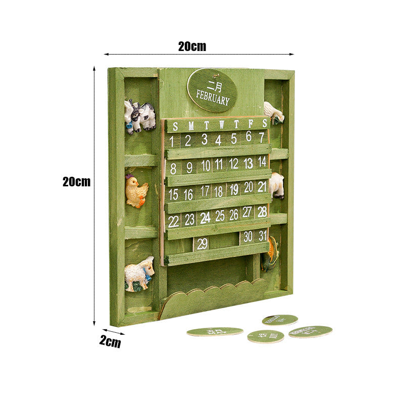 나무 무한 달력 홈장식 영원한 조정 오피스장식 달력 T1091864