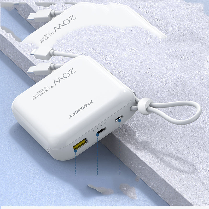대용량 10000mAh 고속 충전 보조배터리 USB케이블 사각 미니 M1111601