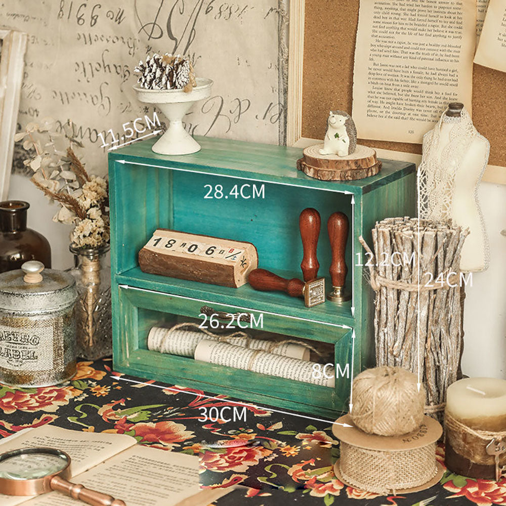 빈티지 서랍장 수납장 복고 우드 선반 Q1120924