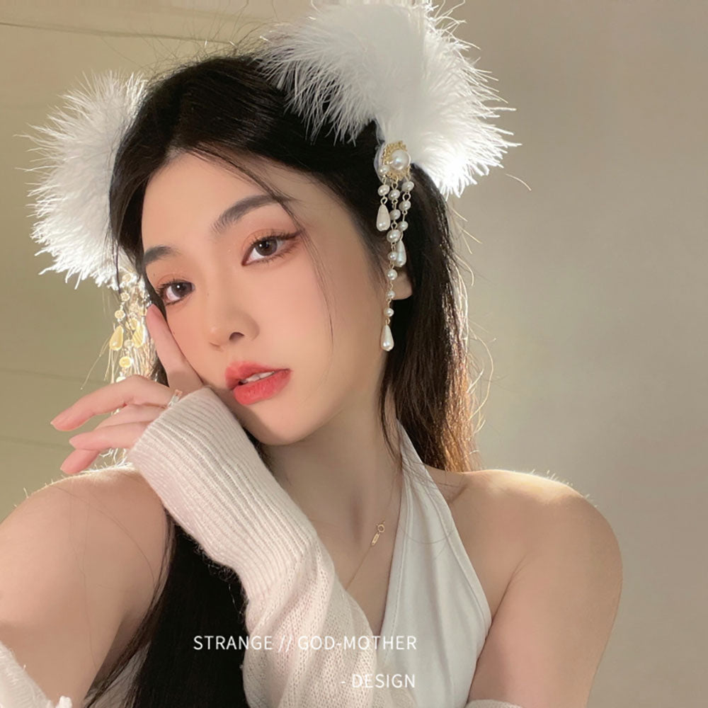 깃털 머리장식 이벤트 촬영 헤어밴드 선물용 헤어장식 Q1122118