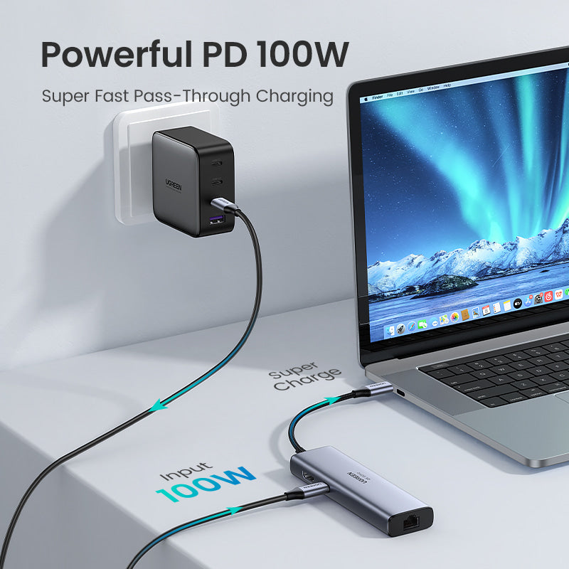 USB C 허브 4K 60Hz c형 HDMI 2.0 RJ45 USB 3.0 PD 100W 어댑터터 AD1122901