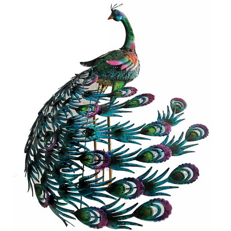 태양열정원등 태양광전등 공작새 전원주택 어린이집 야외정원 철제동물조형물 W2022812 당일발송