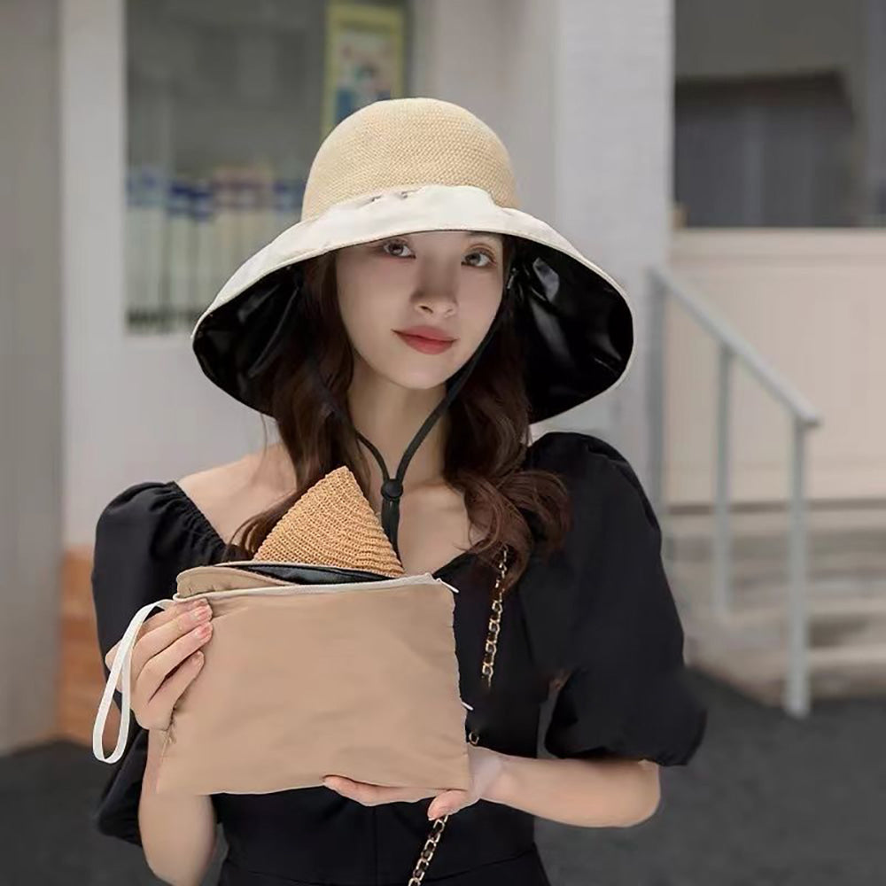 중년 여성챙 얼굴햇빛가리개 여성여름 와이드챙 모자 Q2053001