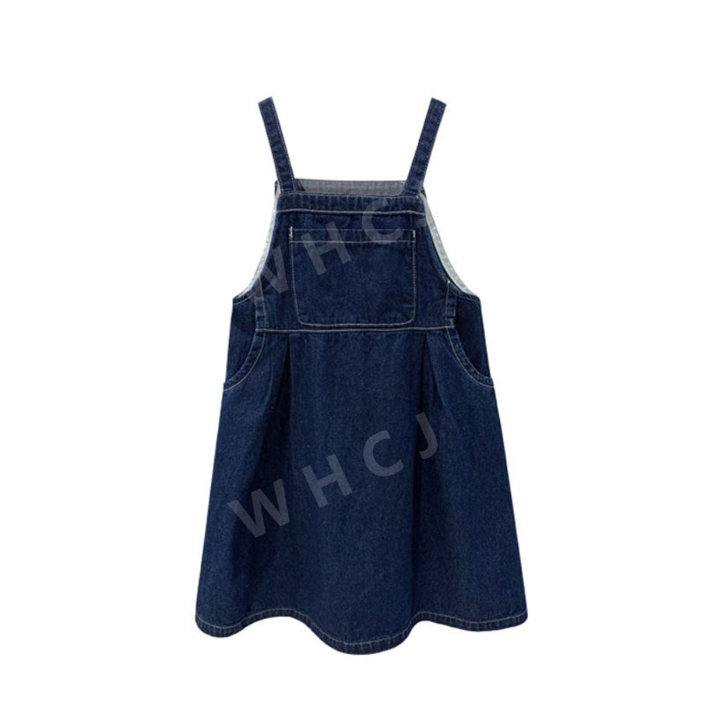 WW2061519 데님 멜빵 원피스 여아 진청