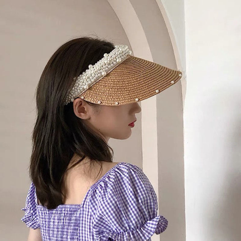 여아 밀짚 썬캡 구슬라인라탄 썬햇 Q2061701
