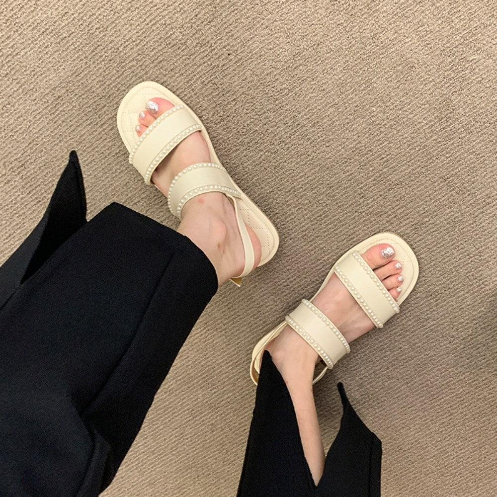 발편한 플랫 포인트 여성 여름 슬립 샌들 WL2070808