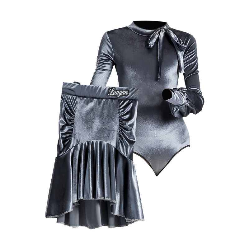 주니어 라틴 라인댄스복 긴팔 무의대상 Q2071115