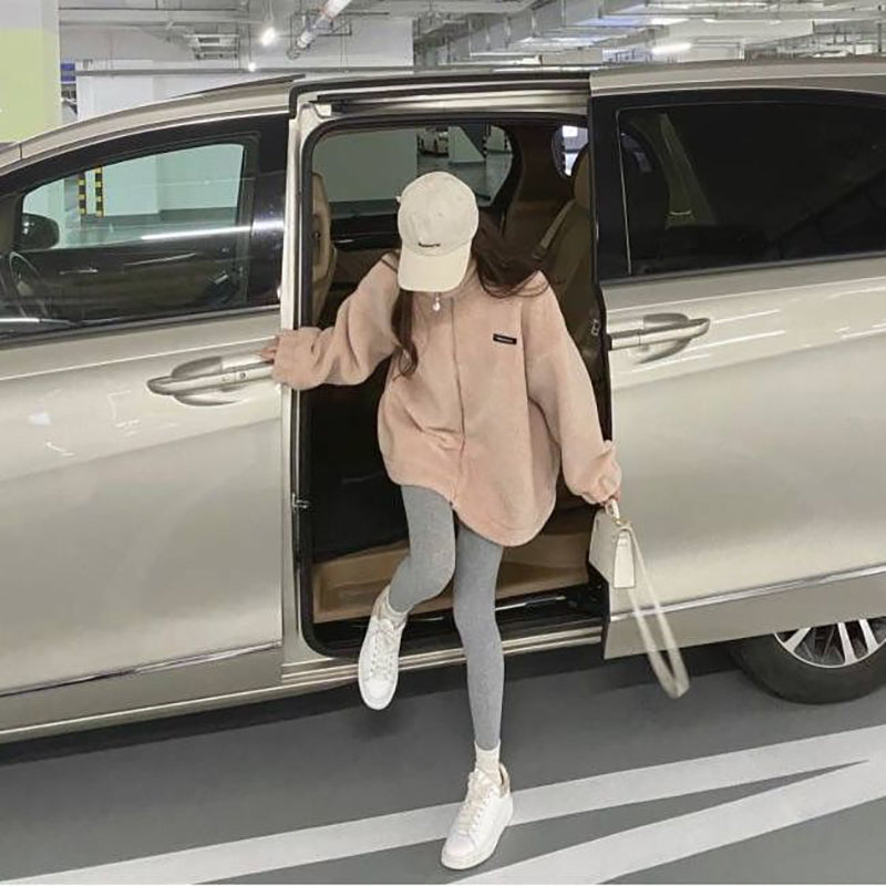 M1100515 아우터 뽀글이 자켓 집업 점퍼 여성 후리스 캐주얼 하이넥