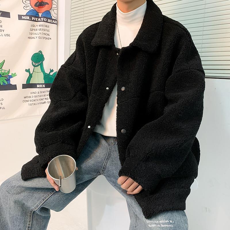 아우터 빅포켓 남자 블랙 M1100526 모던 자켓 캐주얼 뽀글이 점퍼