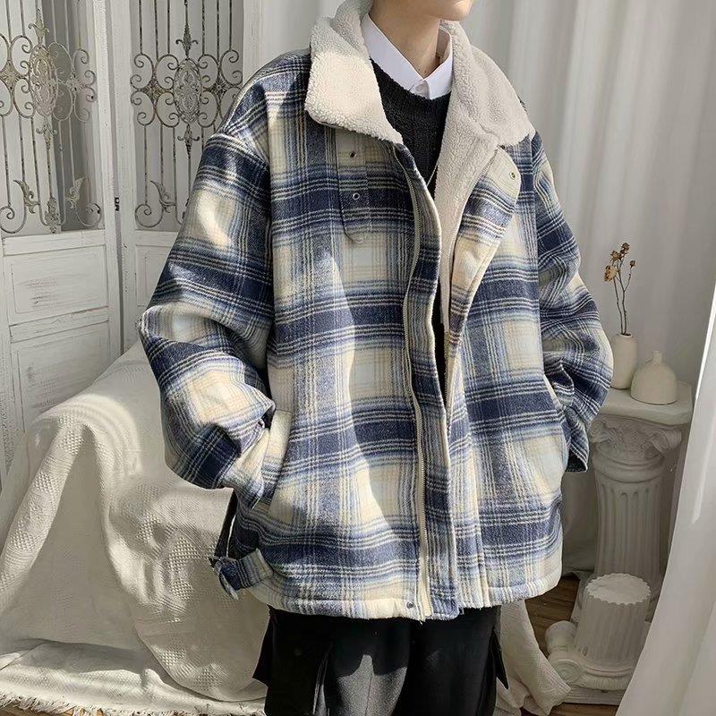 체크패턴 자켓 점퍼 안감 뽀글이 남자 M1100529 아우터 방한