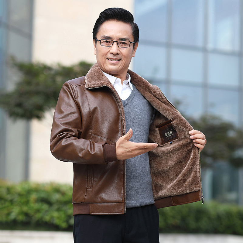 집업 M1101213 인조가죽 갈색 자켓 빅사이즈 방한 효도선물 점퍼