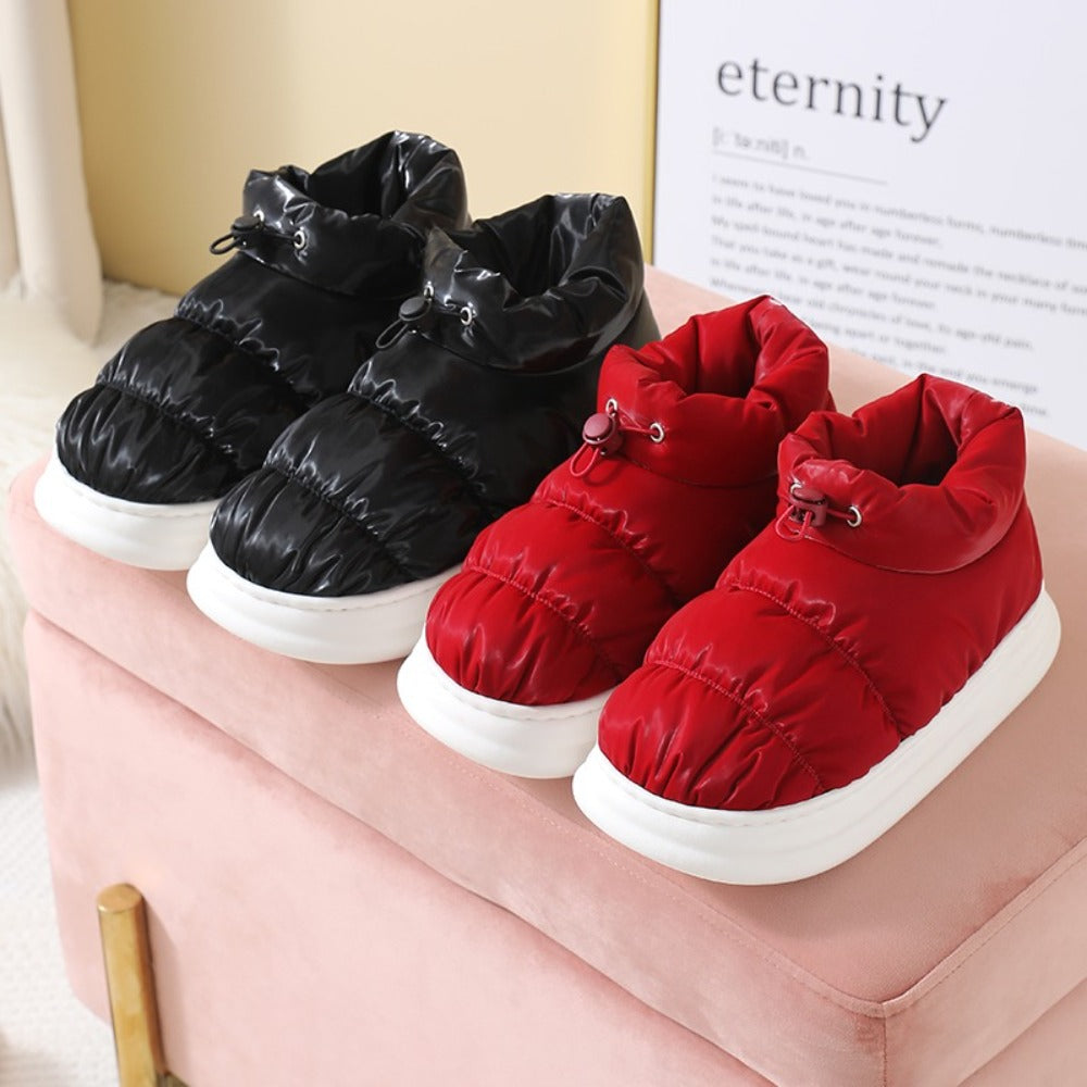 겨울 발편한 키높이 털슬리퍼 여성 가정용 미끄럼 방지 신발 BY2102620