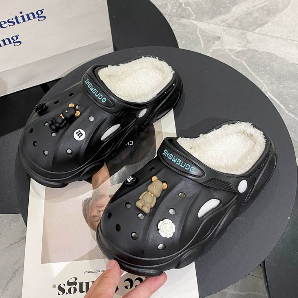 여성 키높이 털슬리퍼 겨울 통굽 발편한 미끄럼 방지 실내화 BY2102616