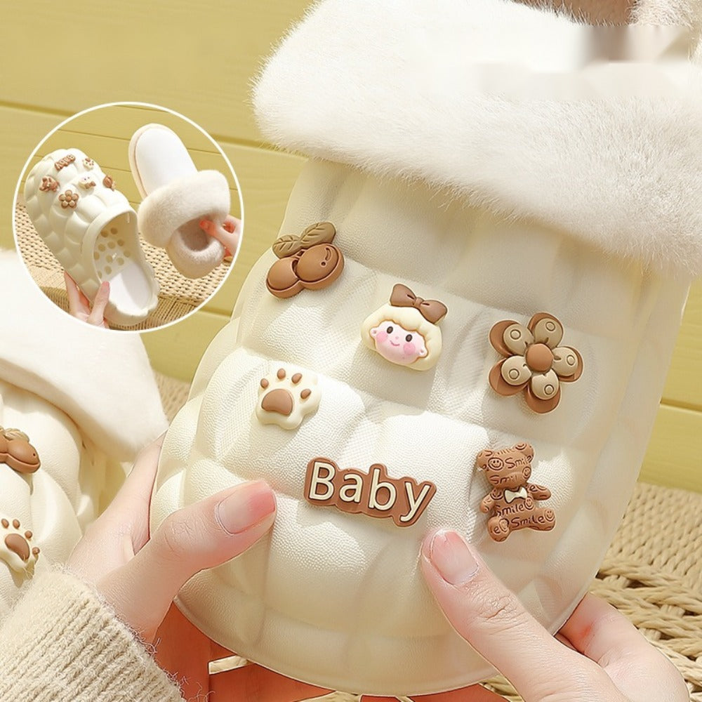 키높이 발편한 사무실 통굽 털슬리퍼 겨울 실내 안감 분리가능 BY2102611