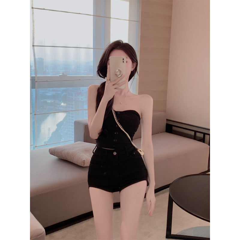데님 연청 흑청 숏팬츠 D2030406 하이웨스트 핫걸 반바지