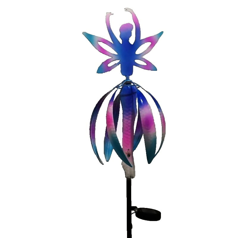 빈티지 새쫓는 무지개 철제바람개비 태양광전등 W2022210 태양열정원등