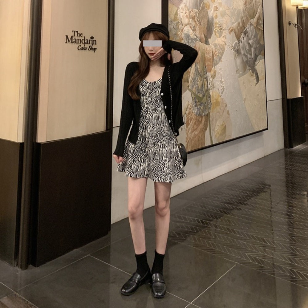끈나시 데일리 프린팅 원피스 꽃무늬 서스펜더 드레스 BQ3021821