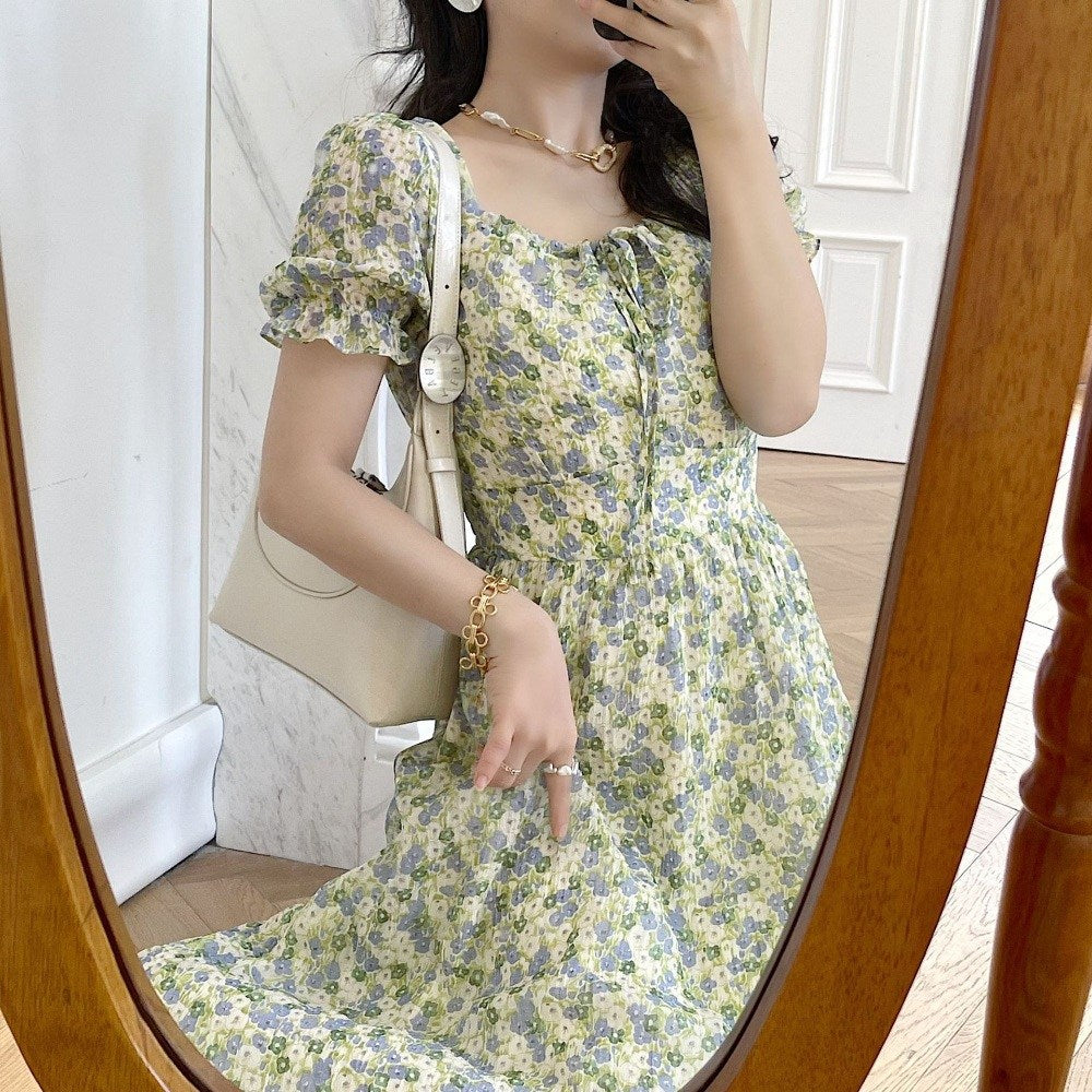 소풍 데일리 뷔스티에 원피스 드레스 플라워 프린팅 소풍 스커트 BQ3021830